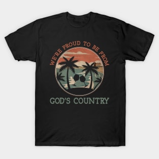 We're Proud To Be From God's Country Palm Tree T-Shirt